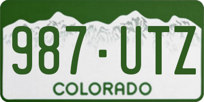 CO license plate 987UTZ