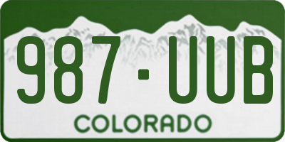 CO license plate 987UUB