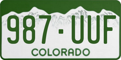 CO license plate 987UUF