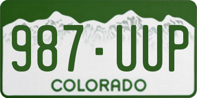 CO license plate 987UUP