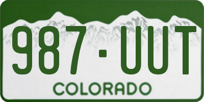 CO license plate 987UUT