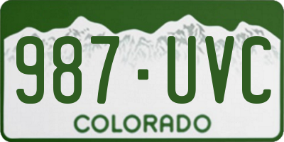 CO license plate 987UVC