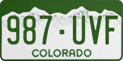 CO license plate 987UVF