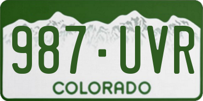CO license plate 987UVR