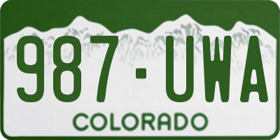 CO license plate 987UWA