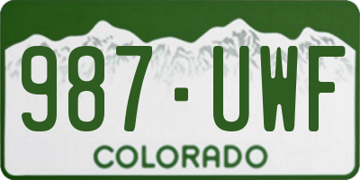 CO license plate 987UWF