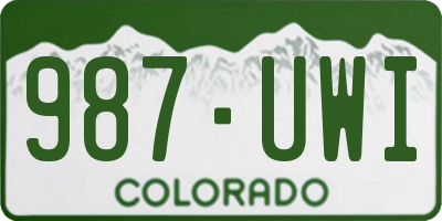 CO license plate 987UWI