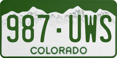 CO license plate 987UWS