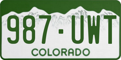 CO license plate 987UWT