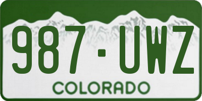 CO license plate 987UWZ