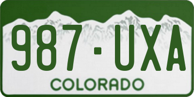 CO license plate 987UXA