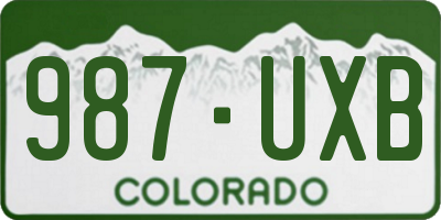 CO license plate 987UXB