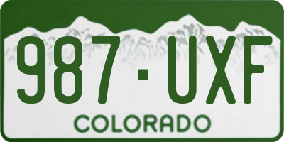 CO license plate 987UXF