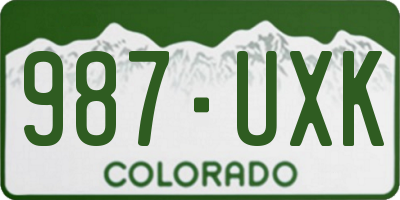 CO license plate 987UXK