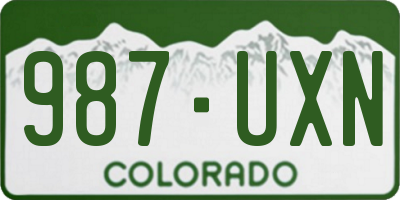 CO license plate 987UXN