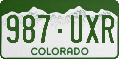 CO license plate 987UXR