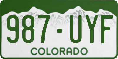 CO license plate 987UYF