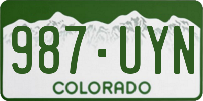 CO license plate 987UYN