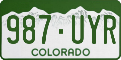 CO license plate 987UYR