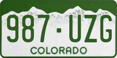 CO license plate 987UZG