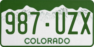 CO license plate 987UZX