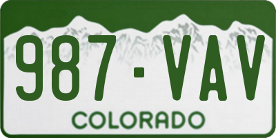CO license plate 987VAV