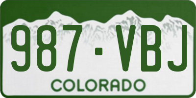 CO license plate 987VBJ