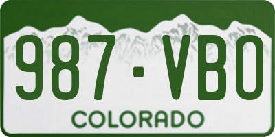 CO license plate 987VBO