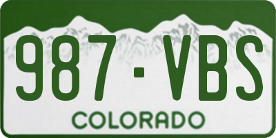 CO license plate 987VBS
