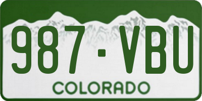 CO license plate 987VBU