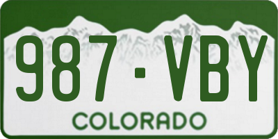CO license plate 987VBY