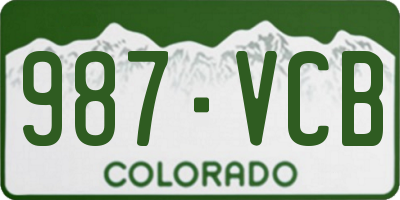 CO license plate 987VCB