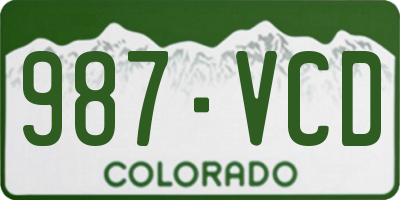 CO license plate 987VCD