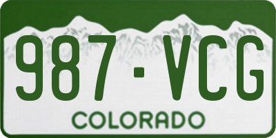 CO license plate 987VCG