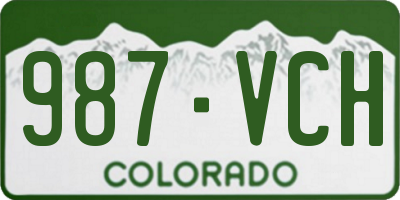 CO license plate 987VCH