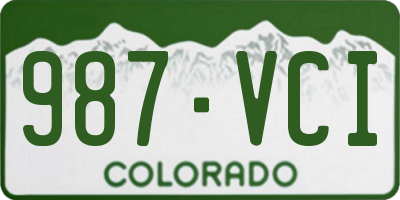 CO license plate 987VCI
