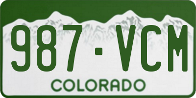CO license plate 987VCM