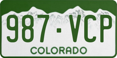 CO license plate 987VCP