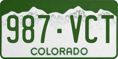 CO license plate 987VCT