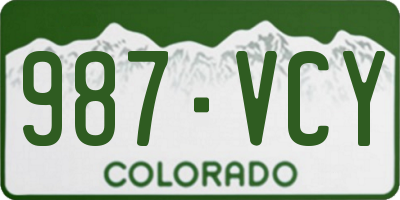 CO license plate 987VCY