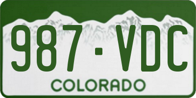 CO license plate 987VDC