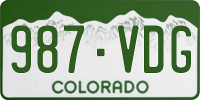 CO license plate 987VDG