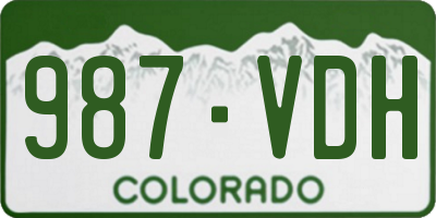 CO license plate 987VDH