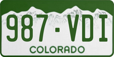 CO license plate 987VDI