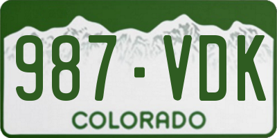 CO license plate 987VDK