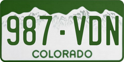 CO license plate 987VDN