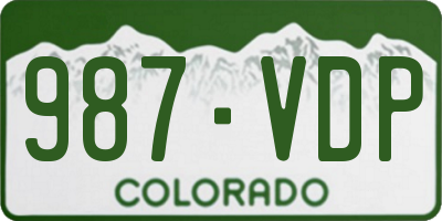 CO license plate 987VDP