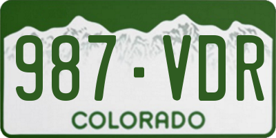 CO license plate 987VDR