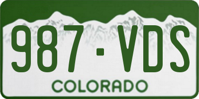 CO license plate 987VDS