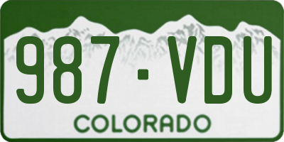 CO license plate 987VDU